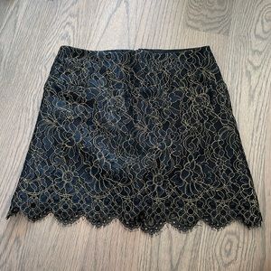 Corey Lynn Calter Lace Skirt with Scallop Hem
